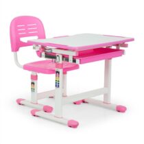 Annika detský písací stôl, dvojdielna sada, stôl, stolička, výškovo nastaviteľné, ružová