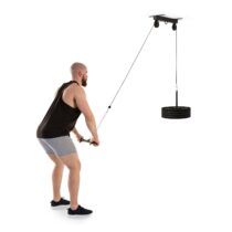 Hangman, kladka, stropná inštalácia, 2 m kábel, tricepsová tyč, čierna farba